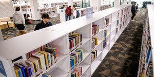 View of Sun Devil Reads shelves