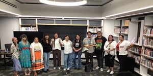 Photo of poets at the Indigneous Open Mic Poetry Night