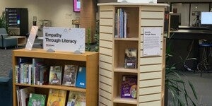 book display in Noble Library