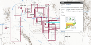 Screenshot of Metro Phoenix Land Use Maps Web App including pop-up box with information on one of the maps