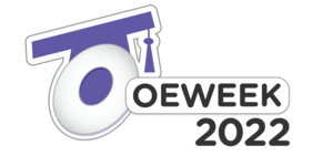 open education week logo, featuring an O wearing a graduation cap