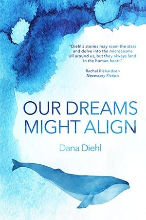 Cover of U.K. edition of "Our Dreams Might Align" featuring a whale and watercolor illustration