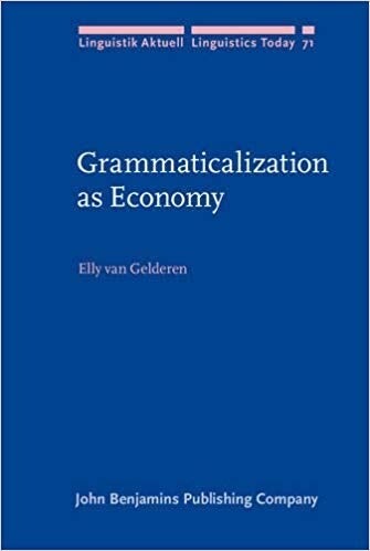 Cover of "Grammaticalization as Economy" featuring a blue background