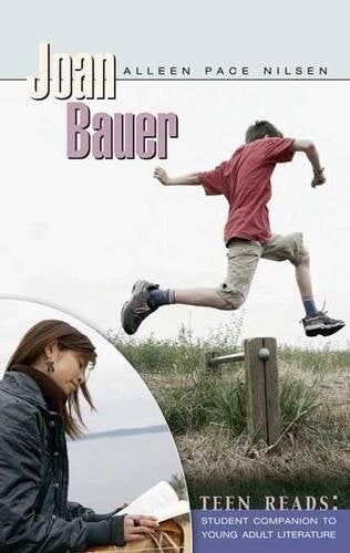 Cover of "Joan Bauer" featuring a boy jumping over a fence and a girl reading