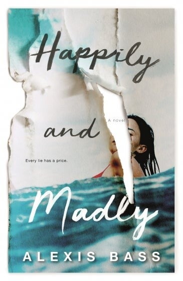 book cover that looks torn, depicting woman in ocean