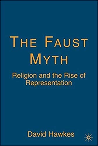 Cover of "The Faust Myth" featuring yellow text and a blue background