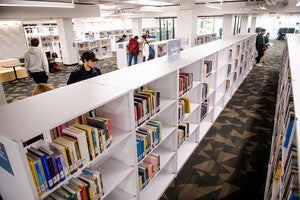 View of Sun Devil Reads shelves