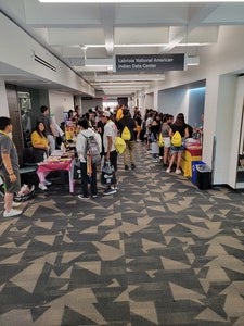 Photo of students on second floor space in Hayden Library