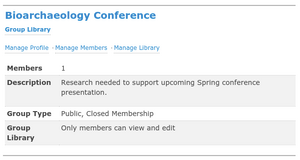 Bioarchaeology group settings example