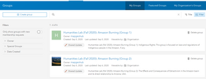 ArcGIS Online Humanities groups