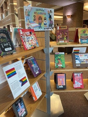 Pride Month book display