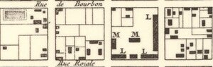 Map magnified to show proximity between barracks and king’s forges