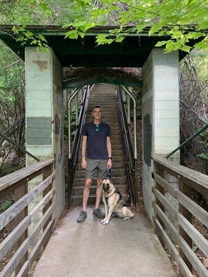 Photo of Kirk Kirchner with his dog