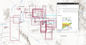 Screenshot of Metro Phoenix Land Use Maps Web App including pop-up box with information on one of the maps