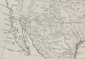 Southwest and North Mexico magnified to show rivers and settlements