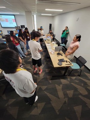 Photo of students learning about Archives