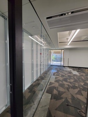 Photo of glass walls in Labriola Center space